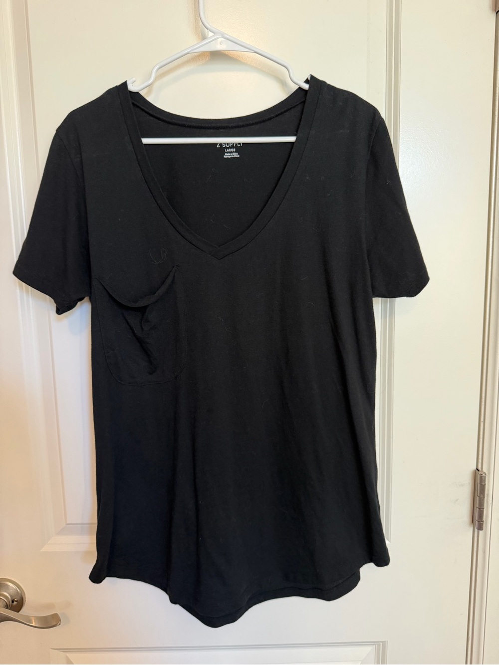 Z Supply Black V-Neck Pocket Tee